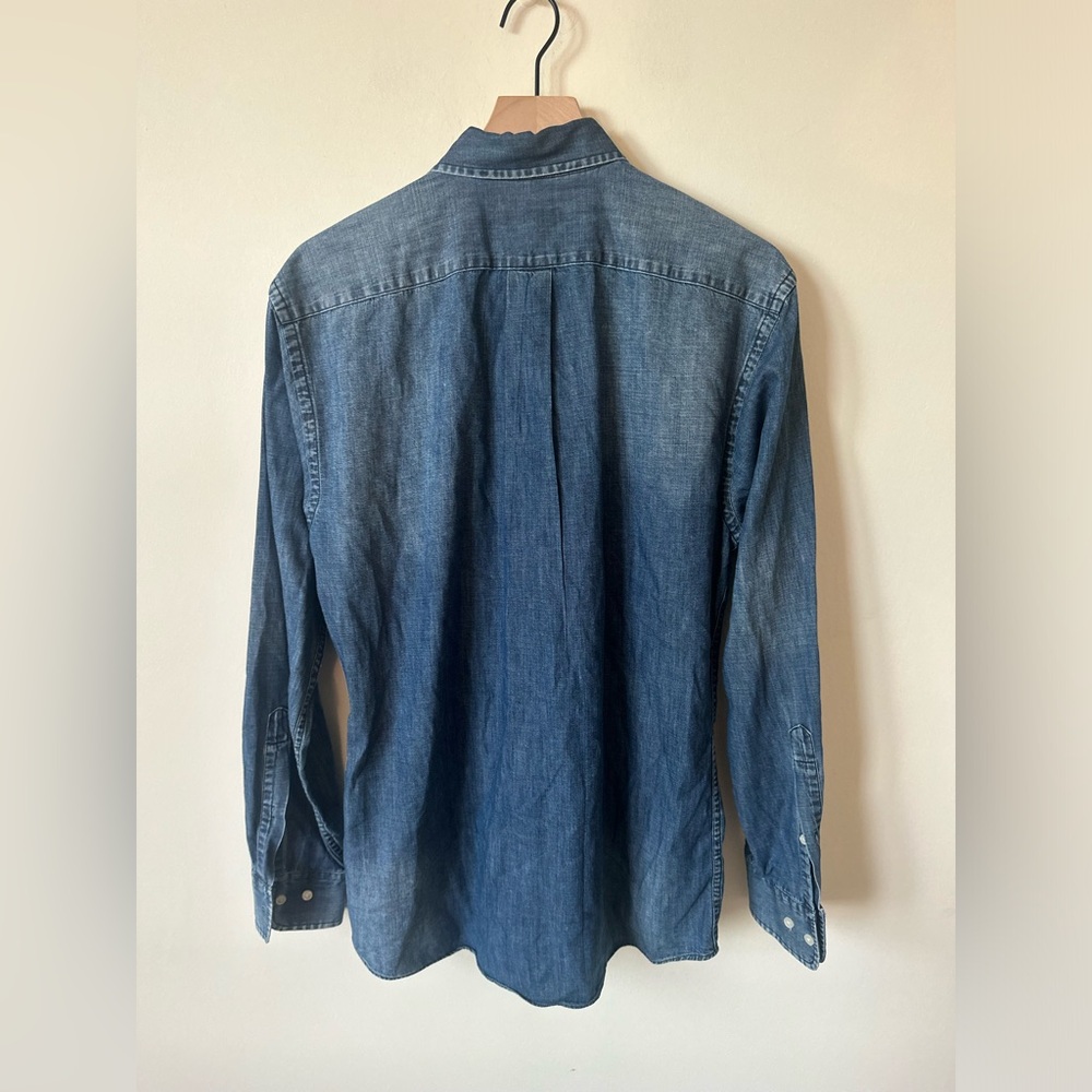 Peter Millar Mens Denim Button Down Medium - image 5